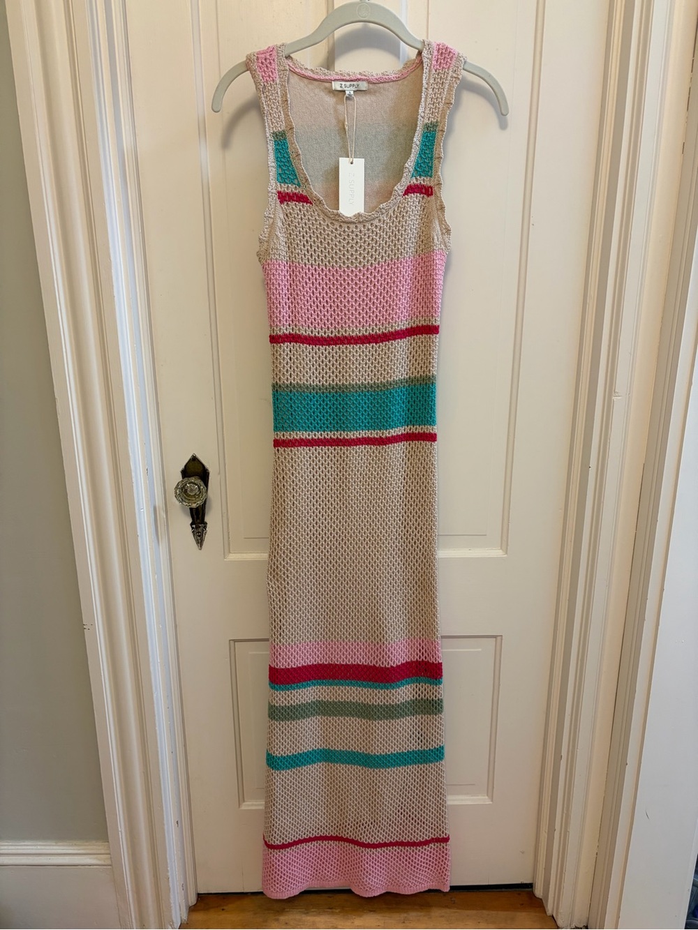 NWT Z Supply Ibiza Striped crochet maxi dress Size S